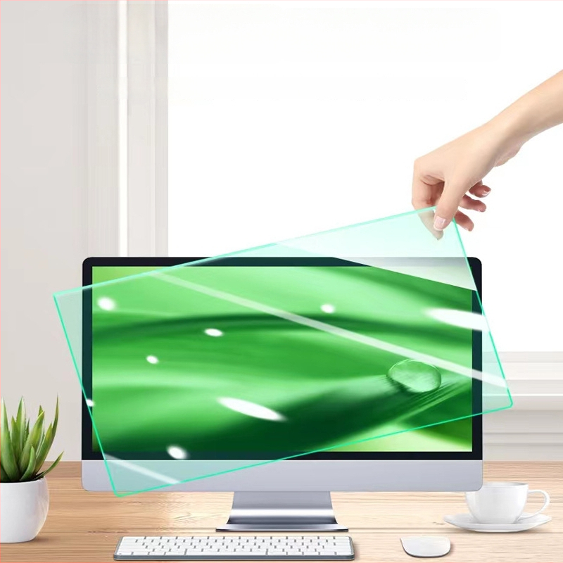 Protecție pentru ochi cu panou de separare suspendat, anti-lumină albastră, fără adeziv, pentru ecran de 24 inch Mac/desktop