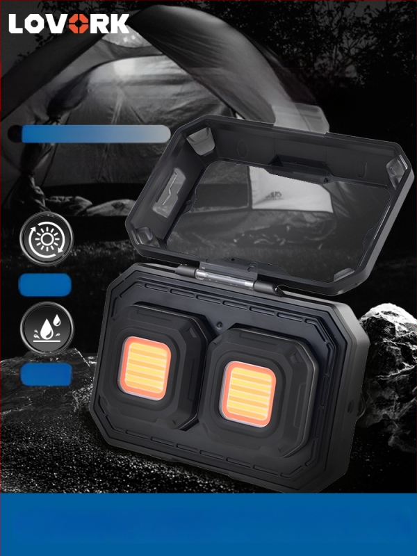 LED φανάρι κατασκήνωσης με διαμορφωμένες μονάδες και διπλό λαμπτήρα, επαναφορτιζόμενο εφεδρικό φως