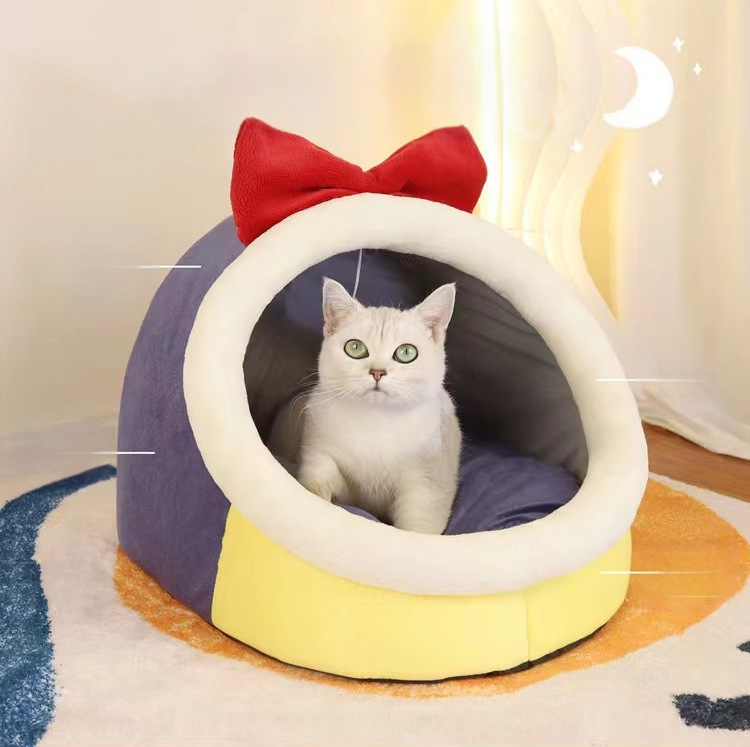 Κρεβατάκι γάτας με PP βαμβάκι – Προέλευση Τζιανγκσού, Για Γάτες, Πολύ-Κλειστό Θερμό Σπιτάκι