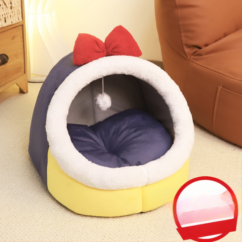 Κρεβατάκι γάτας με PP βαμβάκι – Προέλευση Τζιανγκσού, Για Γάτες, Πολύ-Κλειστό Θερμό Σπιτάκι