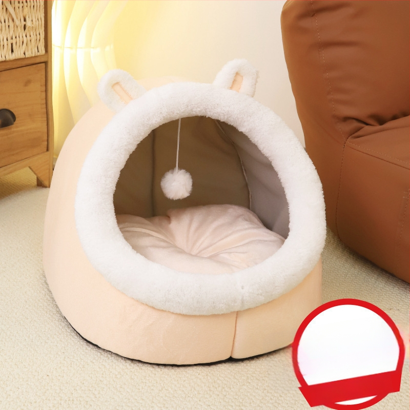 Κρεβατάκι γάτας με PP βαμβάκι – Προέλευση Τζιανγκσού, Για Γάτες, Πολύ-Κλειστό Θερμό Σπιτάκι