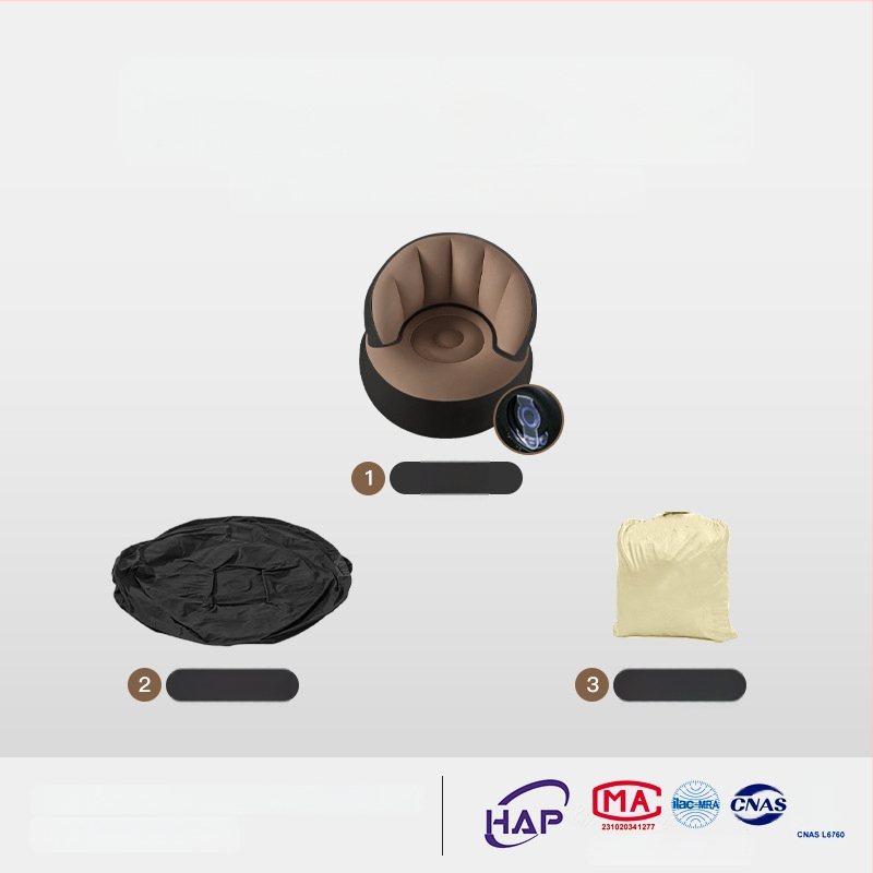 PVC-ből készült egyszemélyes felfújható kanapé otthonra, irodába és kültérre; hordozható; alkalmas csecsemőknek, gyerekeknek és felnőtteknek; tömege 900 g