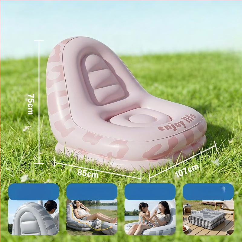 Kültéri felfújható kanapé - környezetbarát PVC, 30 Denier, 1,55 kg, testreszabható kempinghez