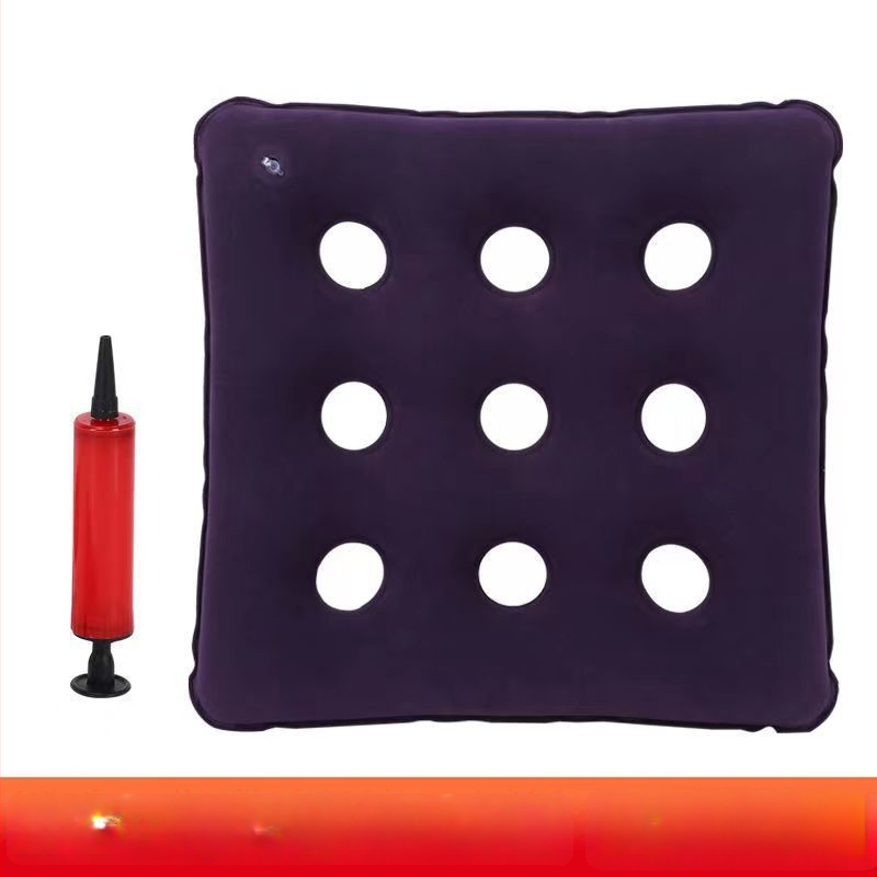 Надуваема седалка за инвалидна количка с опора за хип-зона, близко квадратна форма, 6+ масажни глави с въздушно налягане, едностепенно управление, PU кожа.