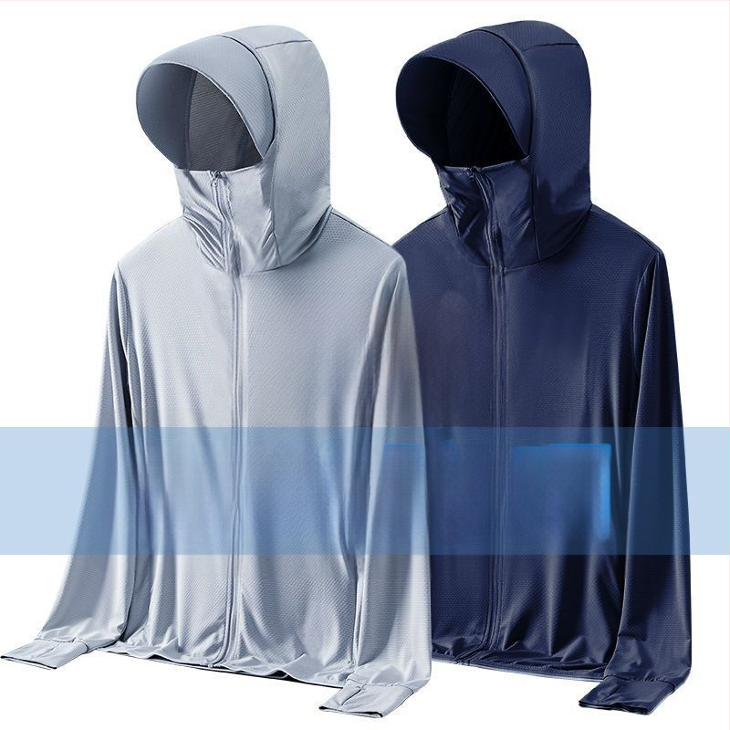 UPF50+ Vanjska jakna od Ice Silk za muškarce i žene, lagana i prozračna, UV zaštita, za ribolov