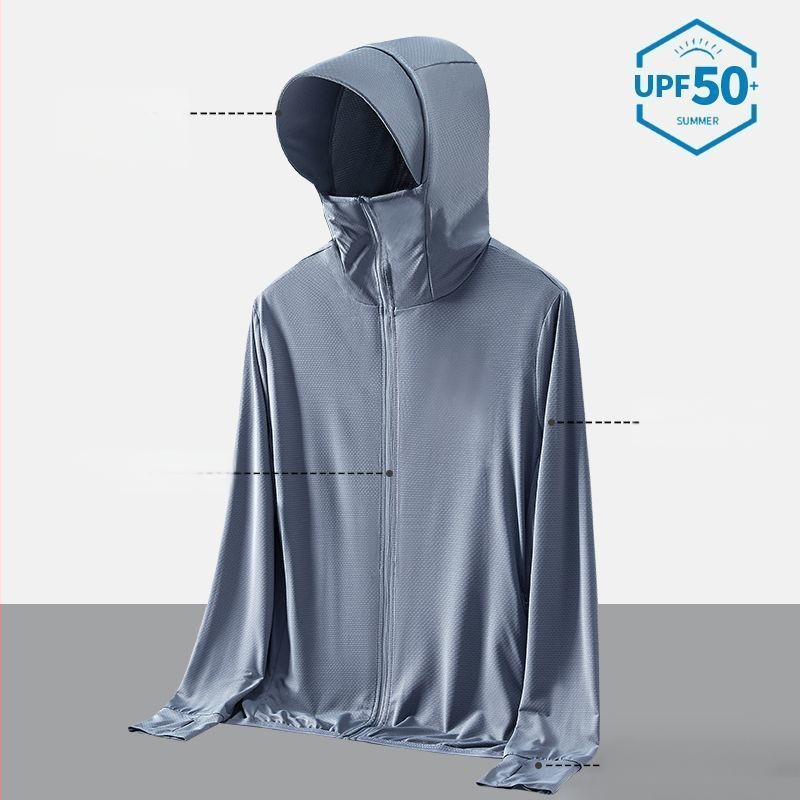 UPF50+ Vanjska jakna od Ice Silk za muškarce i žene, lagana i prozračna, UV zaštita, za ribolov