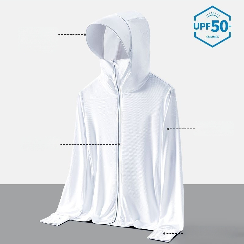 UPF50+ Vanjska jakna od Ice Silk za muškarce i žene, lagana i prozračna, UV zaštita, za ribolov