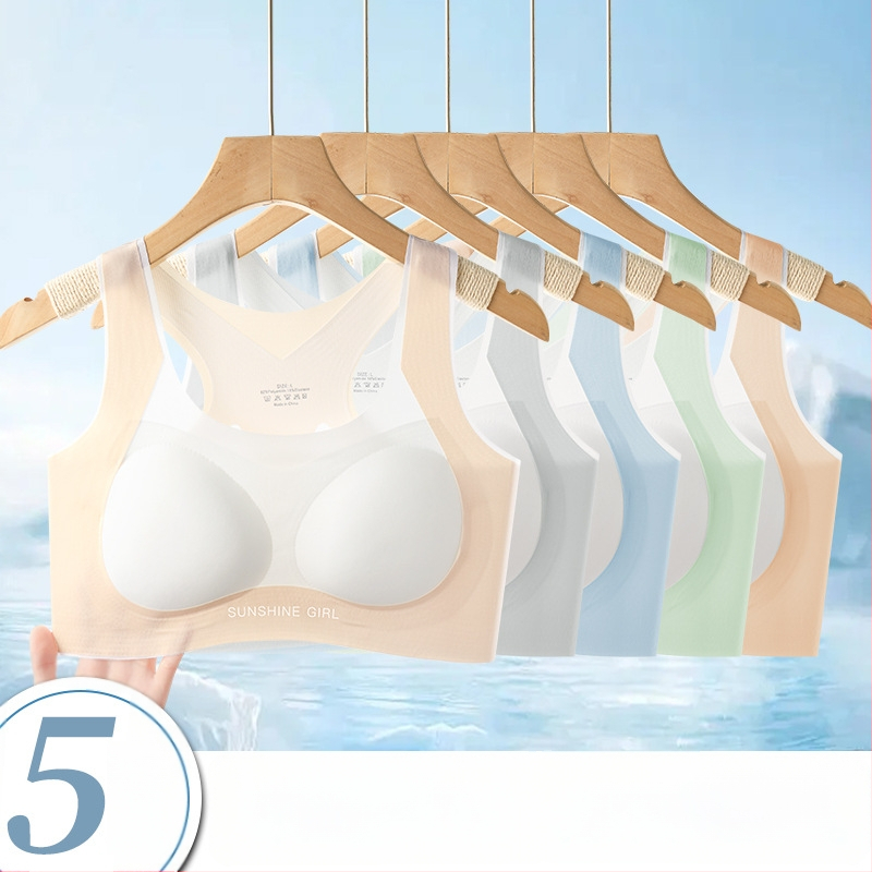 Djevojački bezšivni sportski top s prozračnim ice silk materijalom