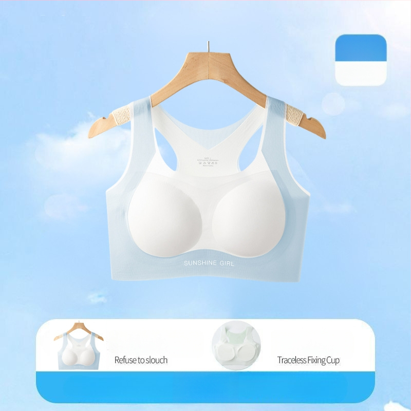 Djevojački bezšivni sportski top s prozračnim ice silk materijalom