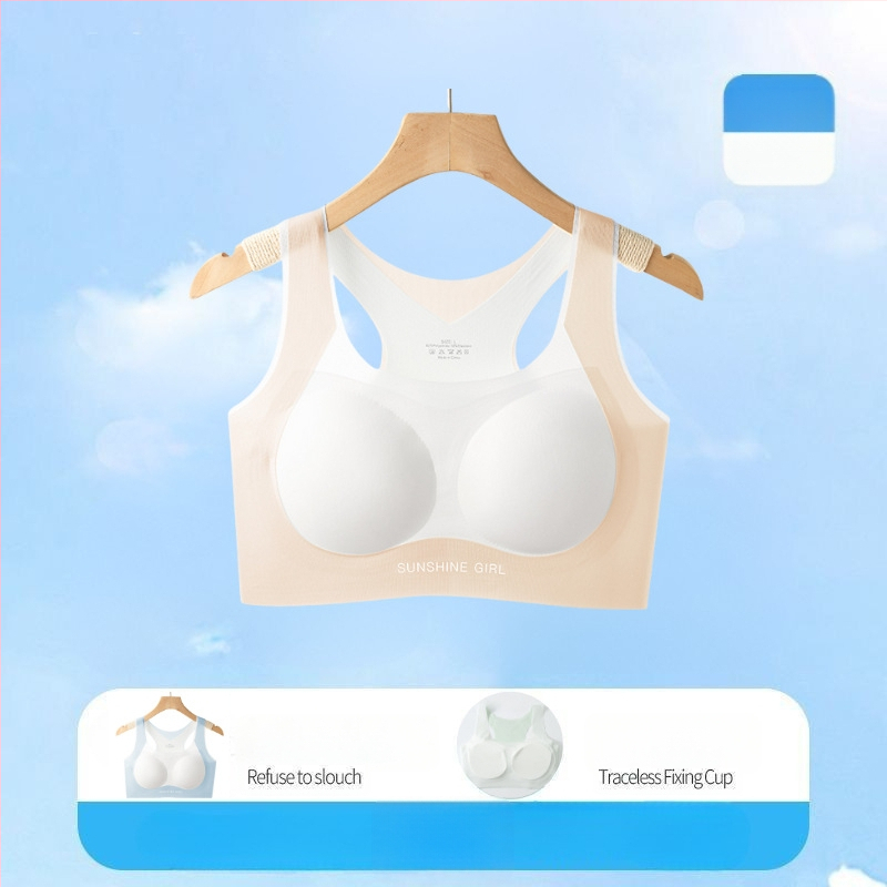 Djevojački bezšivni sportski top s prozračnim ice silk materijalom