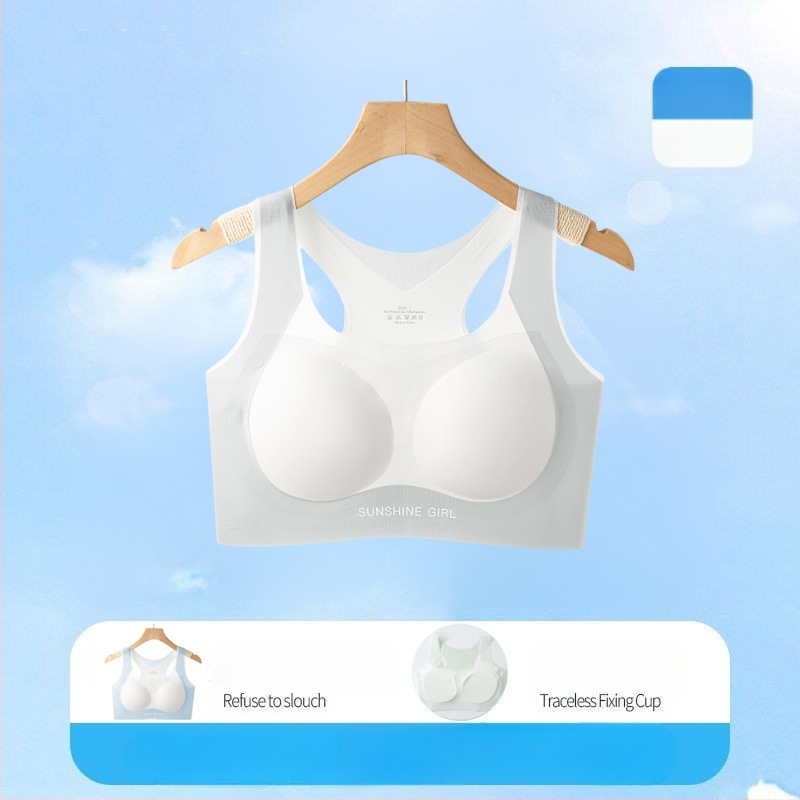 Djevojački bezšivni sportski top s prozračnim ice silk materijalom