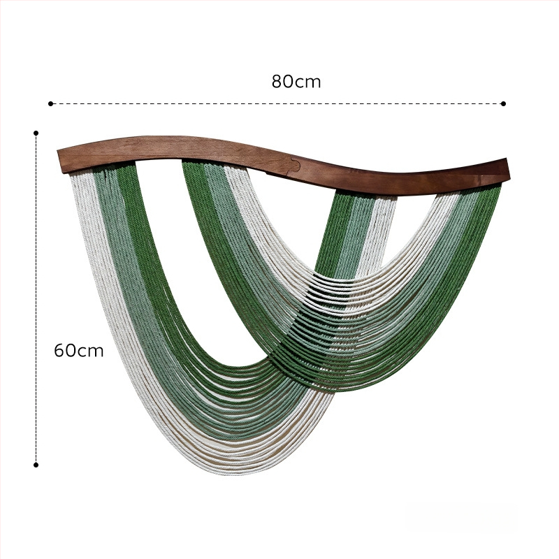 Σκανδιναβικού στυλ χειροποίητο βαμβακερό υφαντό διακοσμητικό για τον τοίχο, ορθογώνιο, ριγέ σχέδιο