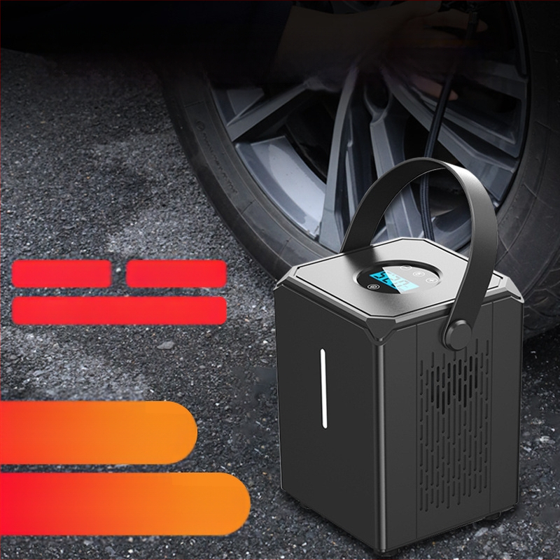 Automobilska pumpa za gume s digitalnim zaslonom, prijenosna, 12V, 120W, jednocilindrična, kabel duljine 3 m, rasvjeta i mjerač tlaka