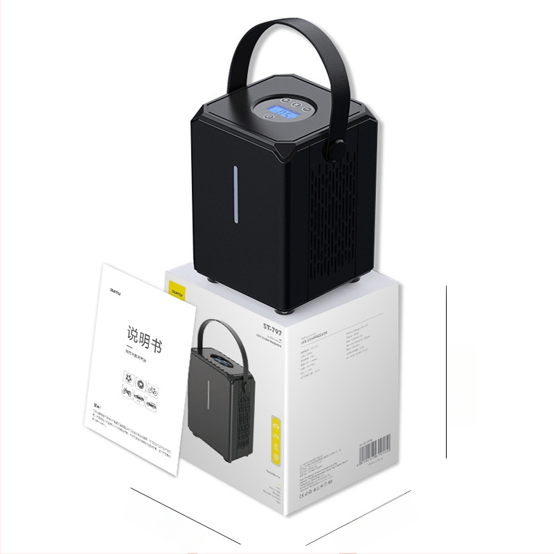 Automobilska pumpa za gume s digitalnim zaslonom, prijenosna, 12V, 120W, jednocilindrična, kabel duljine 3 m, rasvjeta i mjerač tlaka