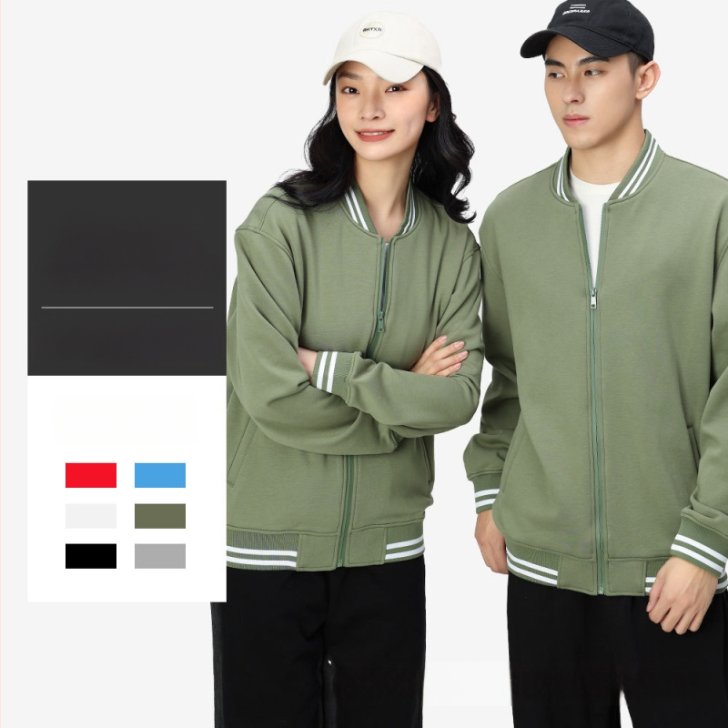 Cipzáras baseball kabát csíkokkal, japán retro stílus, laza szabású, pamut velúr 400 g