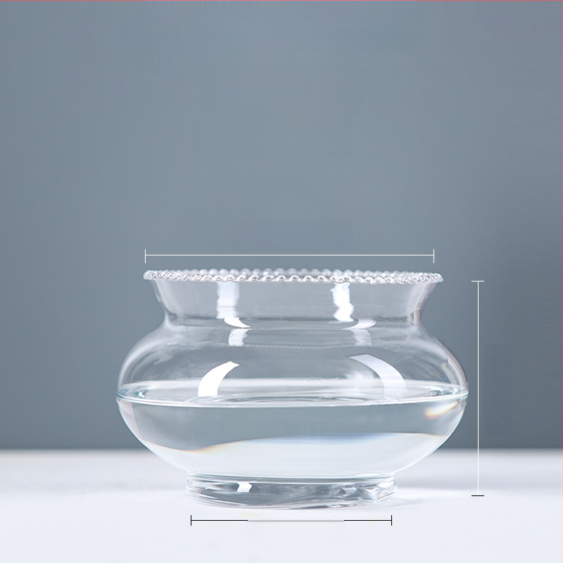 Üvegből készült kerek asztali akvárium aranyhalaknak hidroponikus növény-díszítéssel (Anyag: Üveg; Forma: Kör; Elhelyezés: Asztali; Funkció: Hidroponikus növény-díszítés)