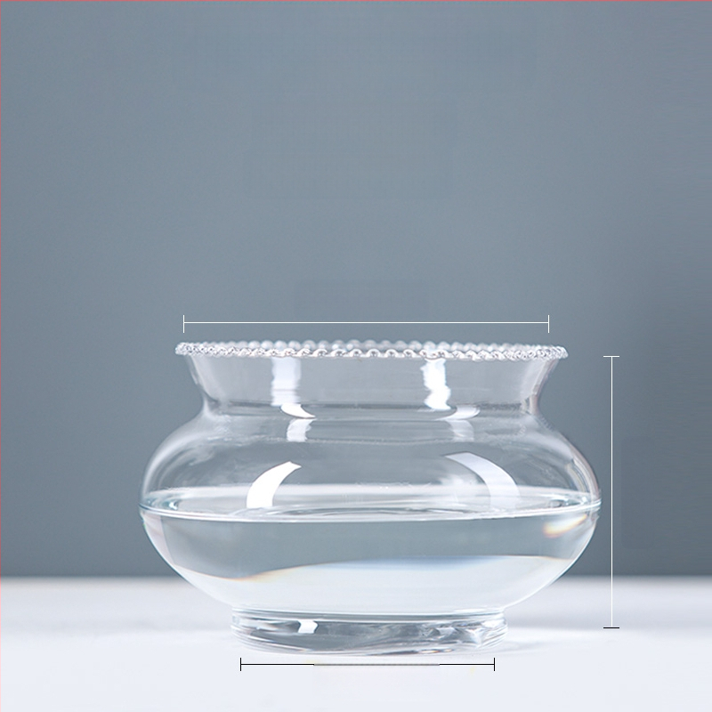 Üvegből készült kerek asztali akvárium aranyhalaknak hidroponikus növény-díszítéssel (Anyag: Üveg; Forma: Kör; Elhelyezés: Asztali; Funkció: Hidroponikus növény-díszítés)