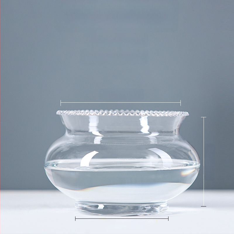 Üvegből készült kerek asztali akvárium aranyhalaknak hidroponikus növény-díszítéssel (Anyag: Üveg; Forma: Kör; Elhelyezés: Asztali; Funkció: Hidroponikus növény-díszítés)