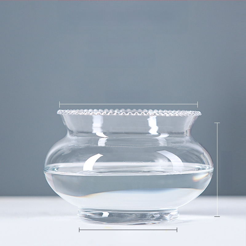 Üvegből készült kerek asztali akvárium aranyhalaknak hidroponikus növény-díszítéssel (Anyag: Üveg; Forma: Kör; Elhelyezés: Asztali; Funkció: Hidroponikus növény-díszítés)