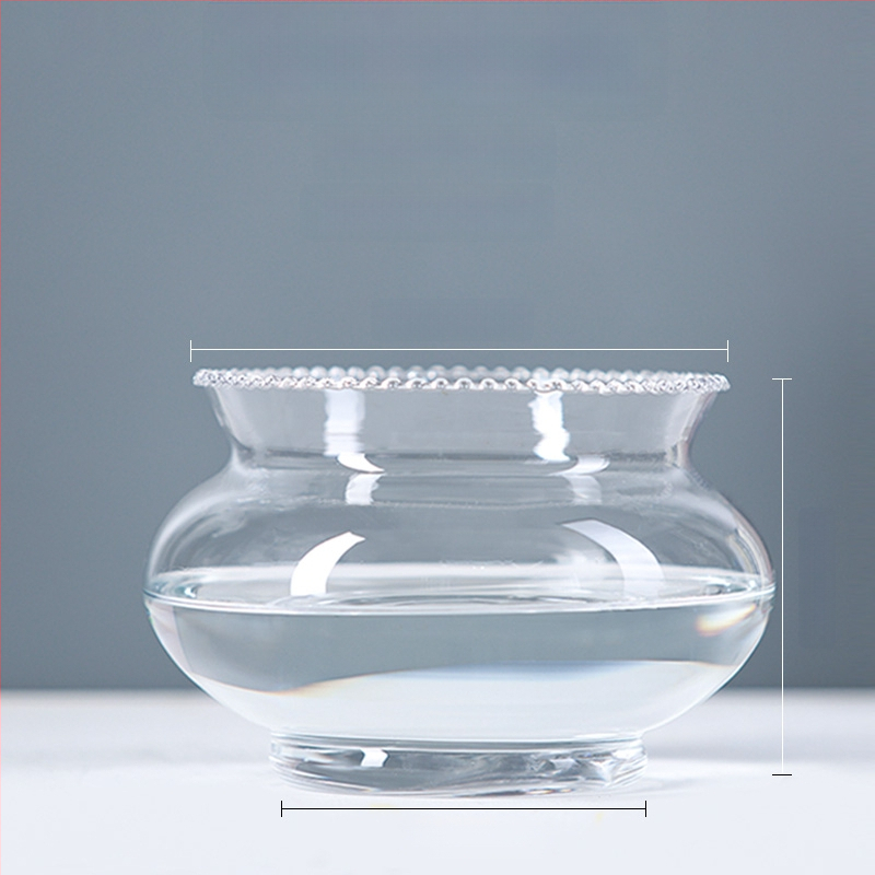 Üvegből készült kerek asztali akvárium aranyhalaknak hidroponikus növény-díszítéssel (Anyag: Üveg; Forma: Kör; Elhelyezés: Asztali; Funkció: Hidroponikus növény-díszítés)