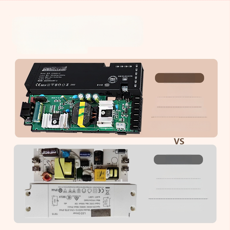LED szekrény világítás kapcsoló táp, 12V/24V, DuPont csatlakozó, IP20, CE, 99% hatékonyság