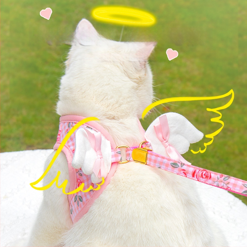 Mellény-stílusú kisállat-hám, poliészter, nem bővíthető húzóöv, Zichen (pet) márka, macskáknak