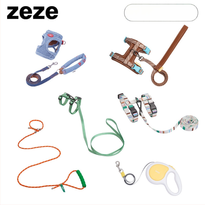 Zeze I-formájú állítható, szakadás elleni kutyapóráz, mellény-stílusú, kis testű kutyáknak; anyag: poliészter, poliaketal gyanta, cinkötvözet