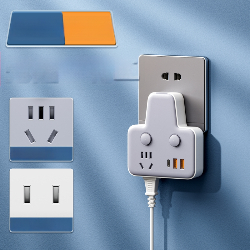 Πολυπρίζο με θύρες USB, νυχτερινό φως, ανεξάρτητος διακόπτης με οθόνη χρόνου, 10A, 220–250V