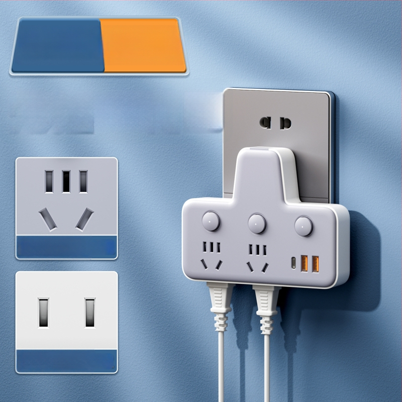 Πολυπρίζο με θύρες USB, νυχτερινό φως, ανεξάρτητος διακόπτης με οθόνη χρόνου, 10A, 220–250V