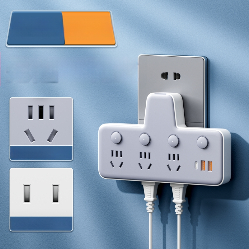 Πολυπρίζο με θύρες USB, νυχτερινό φως, ανεξάρτητος διακόπτης με οθόνη χρόνου, 10A, 220–250V