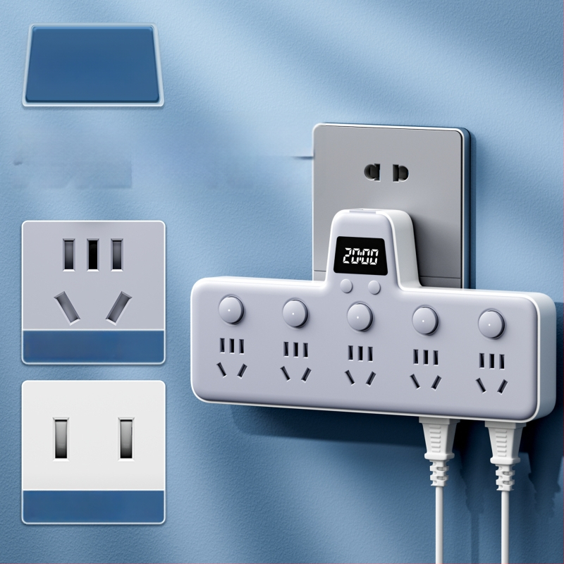 Πολυπρίζο με θύρες USB, νυχτερινό φως, ανεξάρτητος διακόπτης με οθόνη χρόνου, 10A, 220–250V