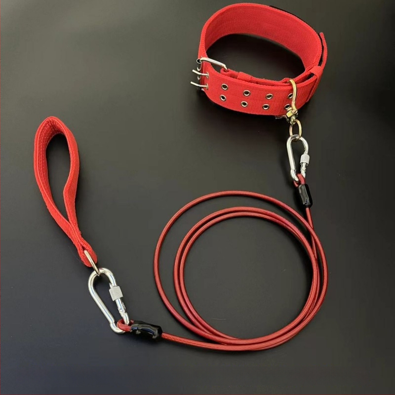 Kutyapóráz acéllánccal, anti harapás, nem visszahúzható, kiegészítő