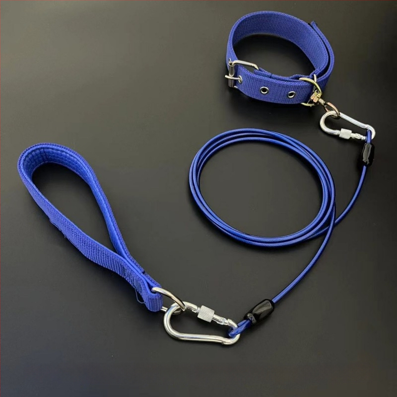 Kutyapóráz acéllánccal, anti harapás, nem visszahúzható, kiegészítő