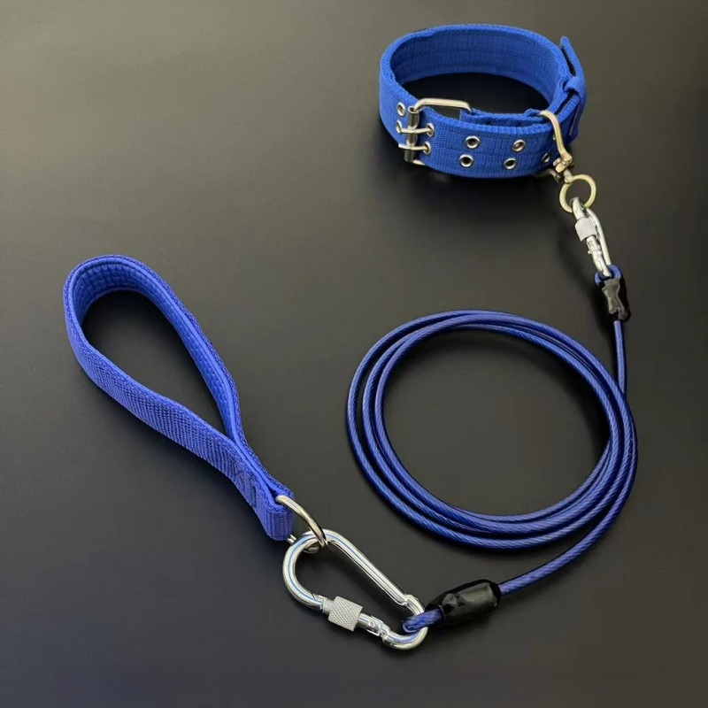 Kutyapóráz acéllánccal, anti harapás, nem visszahúzható, kiegészítő