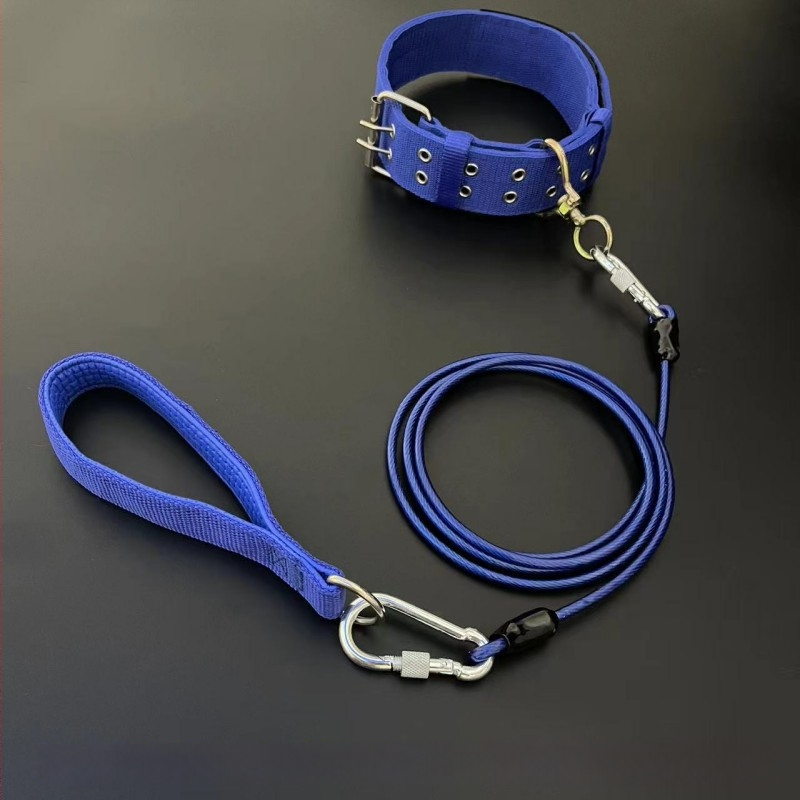 Kutyapóráz acéllánccal, anti harapás, nem visszahúzható, kiegészítő