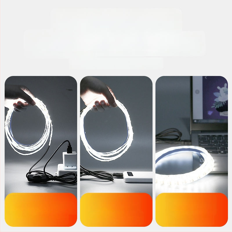 Öntapadós hátoldallal rendelkező monokróm LED-sáv, USB 5V-ellátás, 60 LED (2835), 5W, dimmer nélkül, TV háttérvilágítás