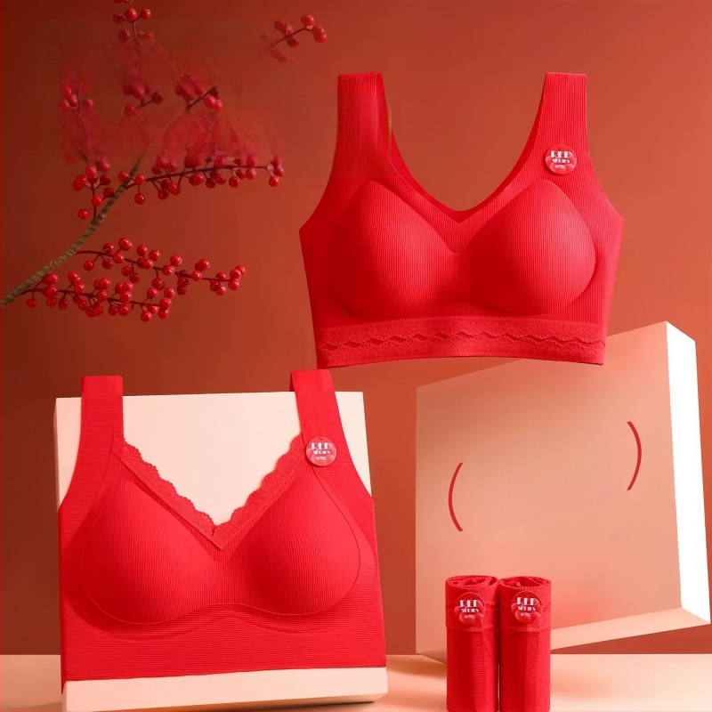 Nylon anyagú, vezeték nélküli, 3/4 kosár, vékony formázott kosár, tank-top stílusú fehérnemű szett