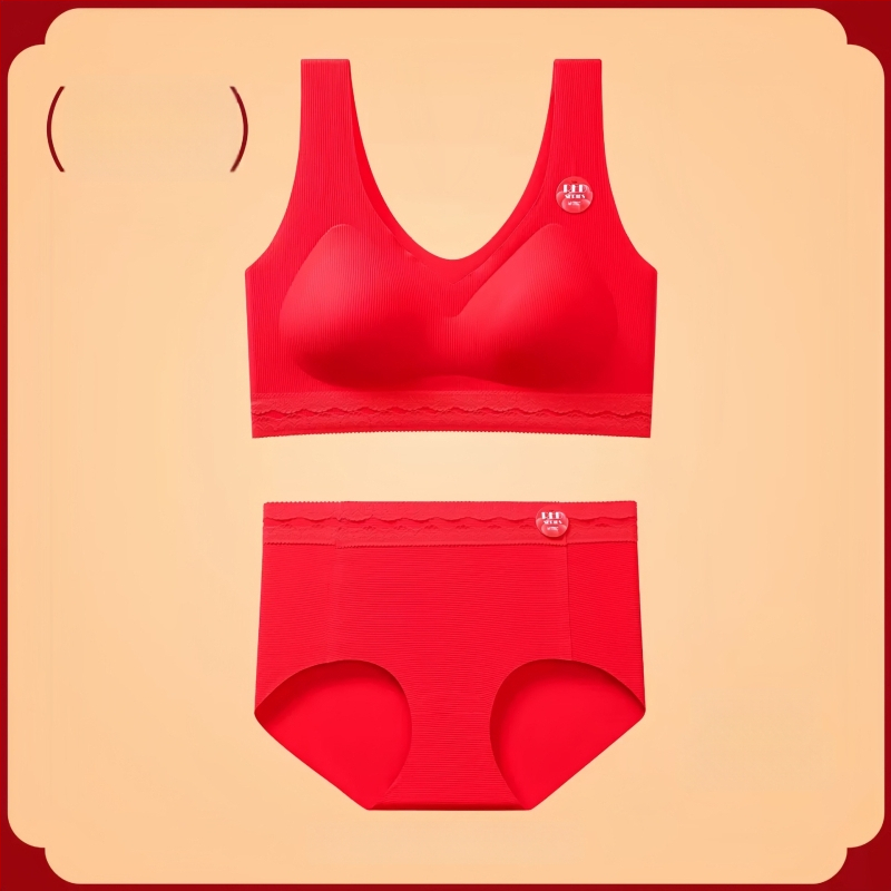 Nylon anyagú, vezeték nélküli, 3/4 kosár, vékony formázott kosár, tank-top stílusú fehérnemű szett