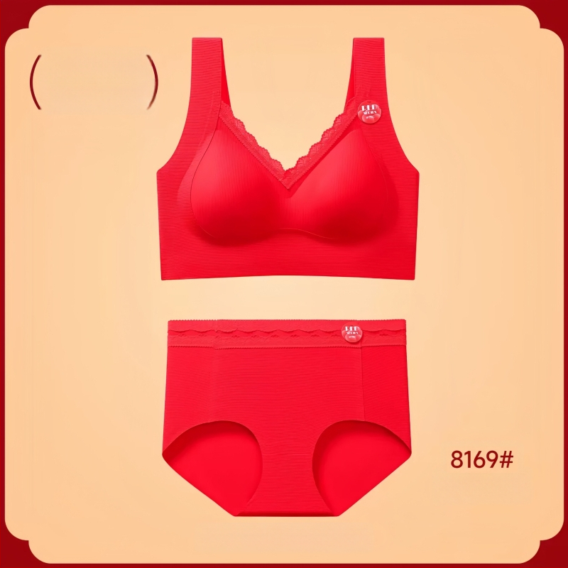 Nylon anyagú, vezeték nélküli, 3/4 kosár, vékony formázott kosár, tank-top stílusú fehérnemű szett