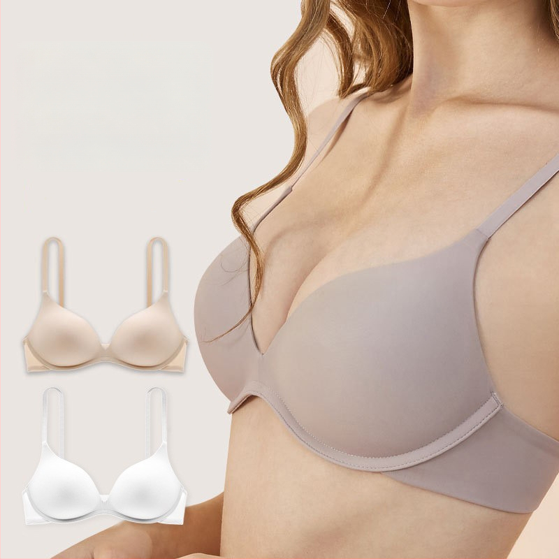 Editha σουτιέν χωρίς ραφές για γυναίκες, νάιλον ύφασμα, cups 3/4 με λεπτό σφουγγάρι, σταθερά διπλά λουριά, πίσω διπλό κούμπωμα