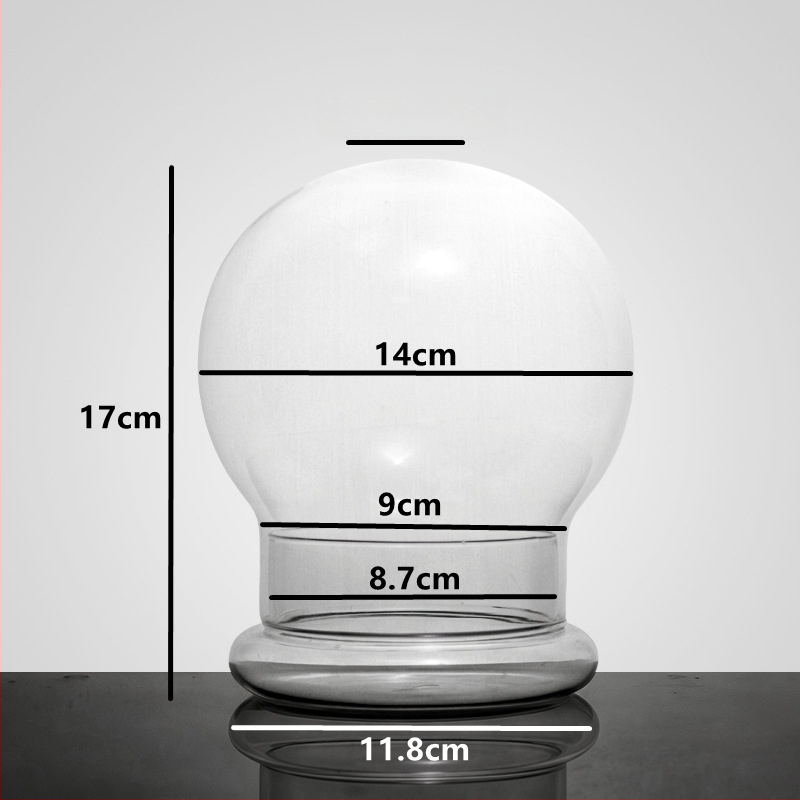 Capac de sticlă cu bază pentru flori veșnice – micro peisaj cu mușchi și plante, sticlă turnată, stil nou chinezesc, cod produs 514555