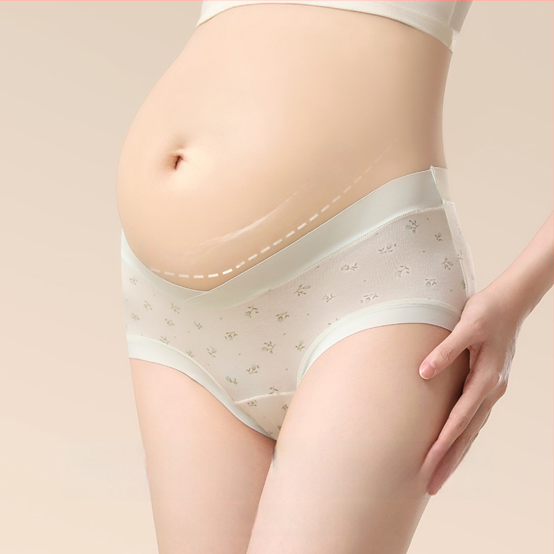 Chiloți de maternitate din bumbac, material principal din bumbac, talie joasă, susținere a abdomenului, respirabil