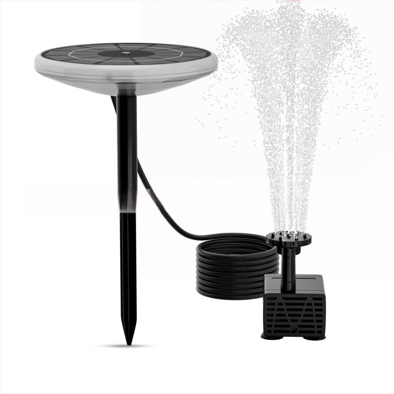 Lumină solară pentru grădină cu fântână, lampă circulară înfiptă în pământ, în formă de farfurie zburătoare, decor de peisaj