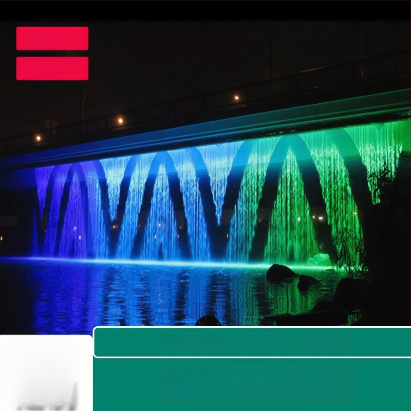 LED cortină de apă pentru pod peisagistic, cu pulverizare pe perete, TY-8682, Yuehong Construction