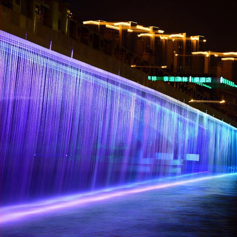 LED cortină de apă pentru pod peisagistic, cu pulverizare pe perete, TY-8682, Yuehong Construction