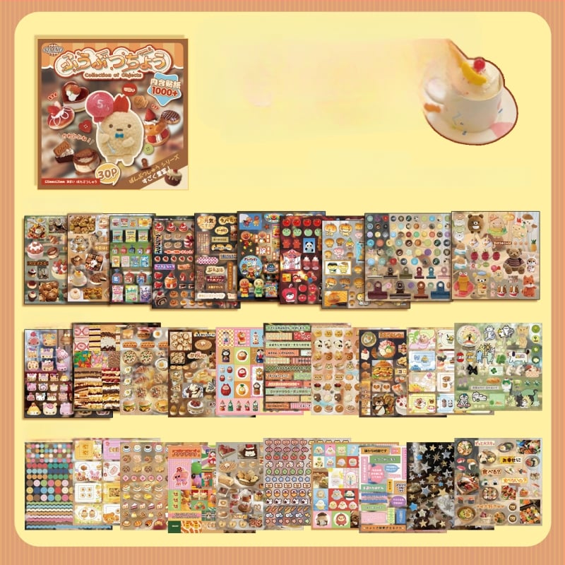 Xinmo Японски стил колекция стикери – карикатурен стил, хартиен материал, печат