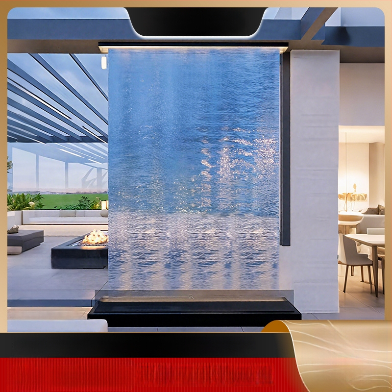 Cortină de apă din oțel inoxidabil cu control digital – pulverizare pe perete pentru decor interior de hotel