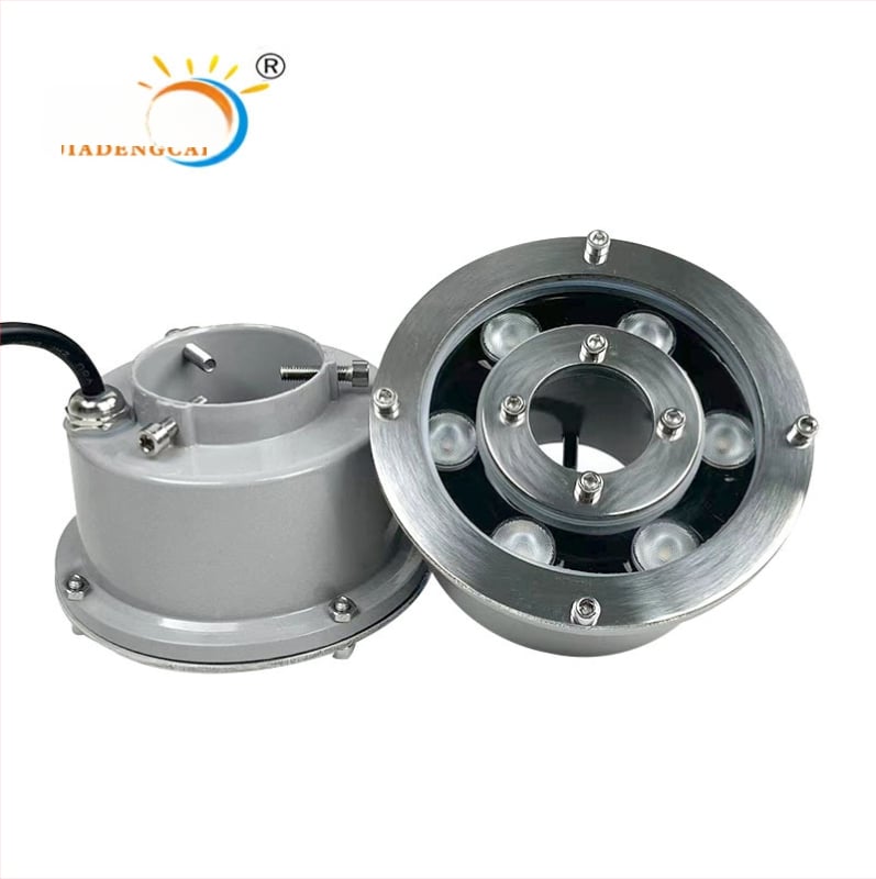 LED подводна лампа за фонтани на открито, модел JDC-PQD-011, корпус 304 неръждаема стомана, IP68, 6 LED диода