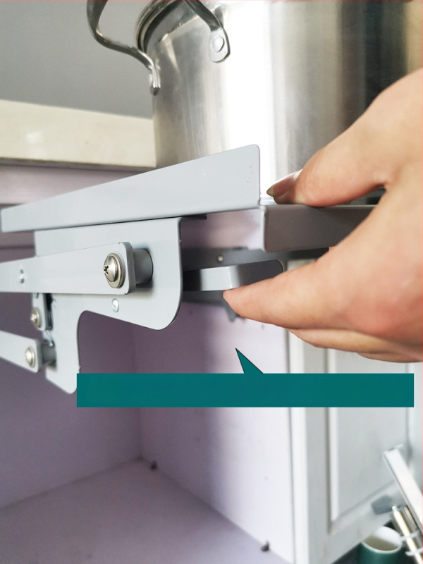 Кухненски шкафов повдигащ механизъм за издърпваща се кошница и рафт за сокоизстисквачка и миксер – Yue Dun, боядисана въглеродна стомана, Нов китайски стил