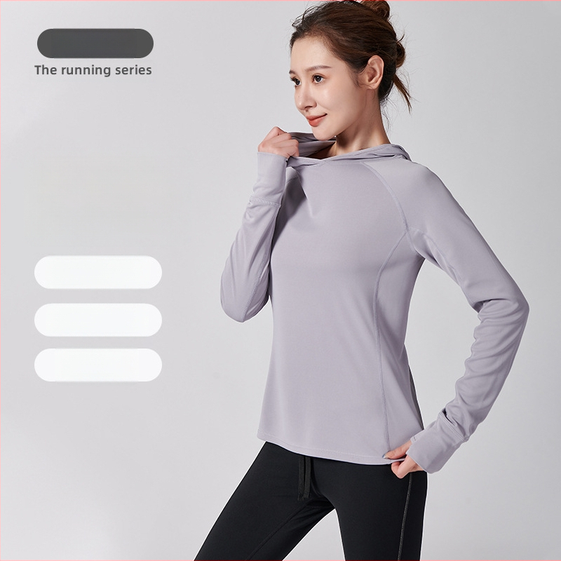 Női kapucnis slim-fit sportdzseki tavaszra, nedvességelvezető, hosszú ujjú